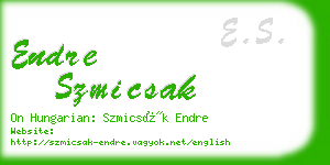 endre szmicsak business card